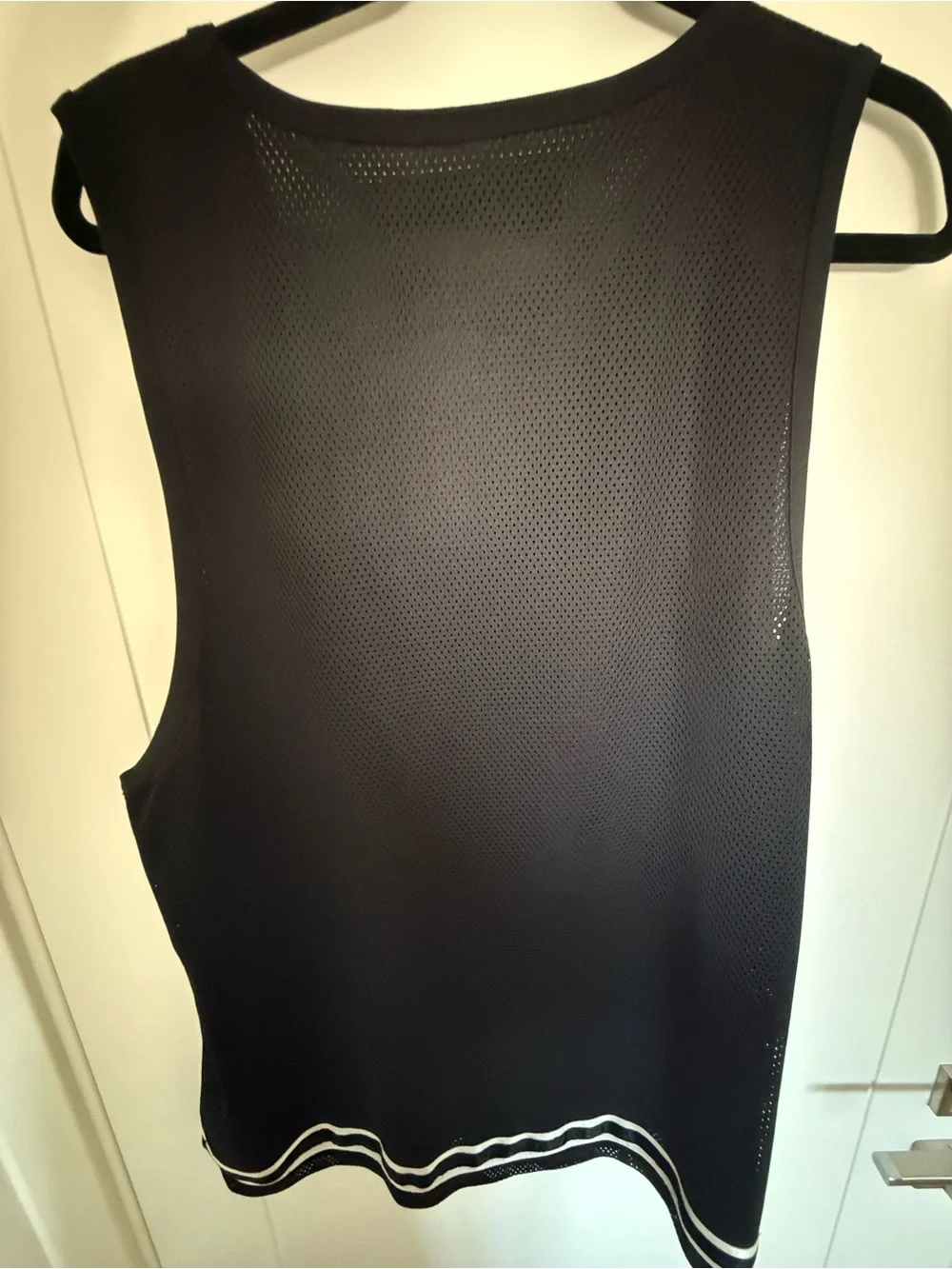 True Religion Black Mesh Athletic Tank with White Script